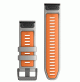 QuickFit® 26 Watch Bands - Fog Gray/Ember Orange Silicone - 010-13281-02 - Garmin